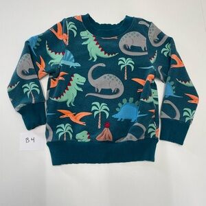 Little Sleepies teal prehistoric pals crewneck sweatshirt
